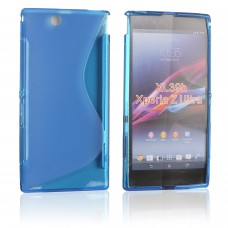 Sony Xperia Z Ultra XL39h - S Wave Pattern TPU Soft Protective Phone Cover Case - Clear Blue